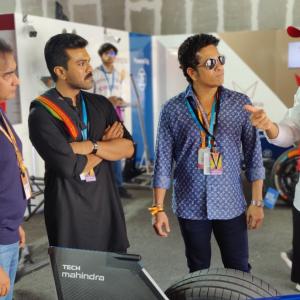 Ramcharan and Sachin at Formula E Race