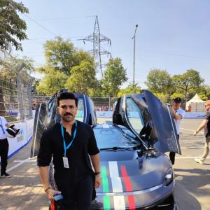 Ramcharan and Sachin at Formula E Race