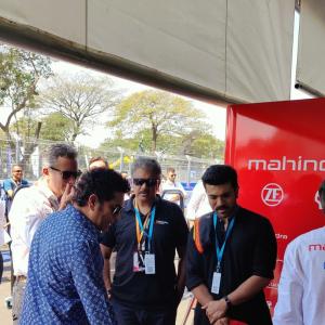 Ramcharan and Sachin at Formula E Race