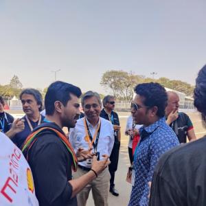 Ramcharan and Sachin at Formula E Race