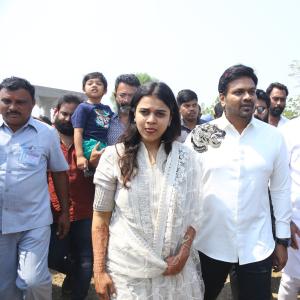 Manchu Manoj and Bhuma Mounika at Nandyala