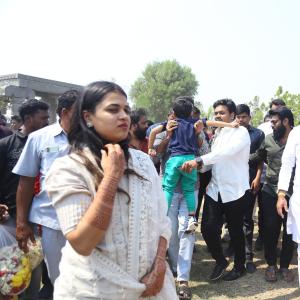 Manchu Manoj and Bhuma Mounika at Nandyala