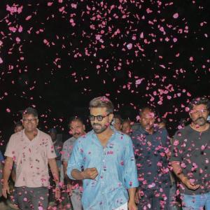 Ram Charan Birthday Celebrations at RC15 Movie Sets