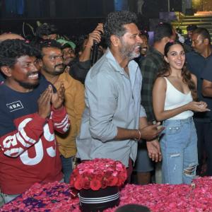 Ram Charan Birthday Celebrations at RC15 Movie Sets