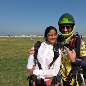 Photos: Actress Dimple Hayathi Sky Diving