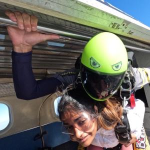 Photos: Actress Dimple Hayathi Sky Diving