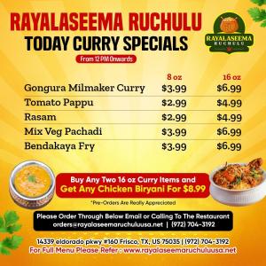 RAYALASEEMA RUCHULU - Curry options and ...