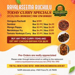 RAYALASEEMA RUCHULU  Today's Curry Speci...