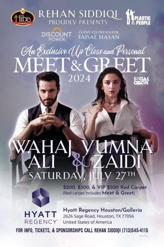 An Exclusive Evening With Wahaj Ali & Yumna Zaidi Live In Houston