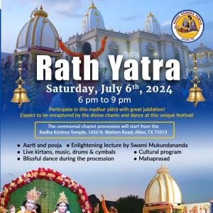 Rath Yatra Celebration at Radha Krishna Temple