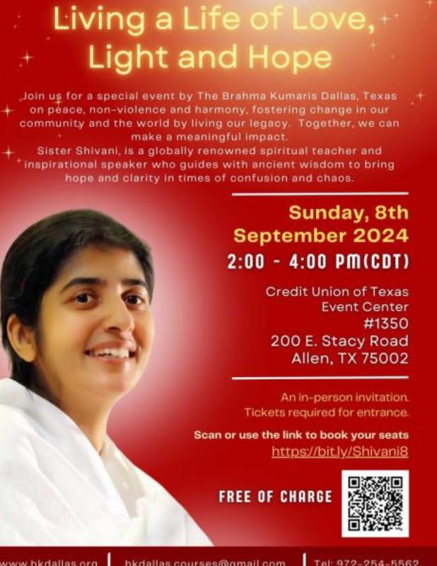 BK Shivani - Living a Life of Love, Light and Hope