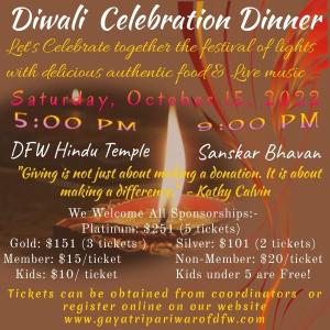 Diwali Dinner Gayatri Pariwar of DFW