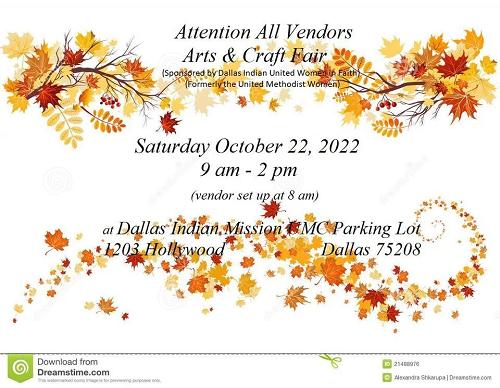 Arts and Craft Fair Vendor Announcement