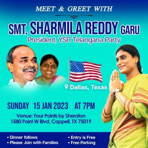 Meet & greet with YS Sharmila in Dallas USA