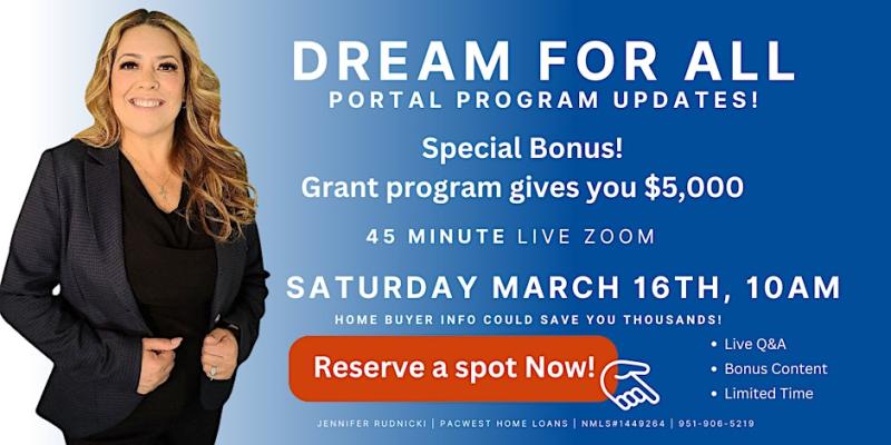 Dream for All - Down Payment Assistant Program Portal Updates!