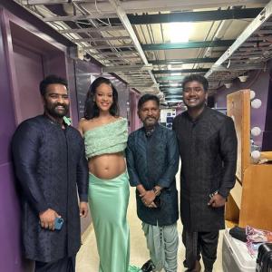 Stellar Pic: Rihanna poses with men behind Naatu Naatu