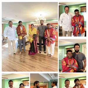 Mohan Babu and Vishnu Manchu felicitated Balagam team