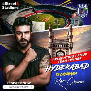 Global Star Ramcharan The Proud Owner of Hyderabad Team in Indian Street Premier League