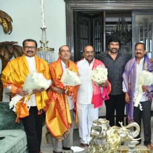 Megastar Chiranjeevi Celebrates Indra Re-release with Special Felicitation for the Film Team