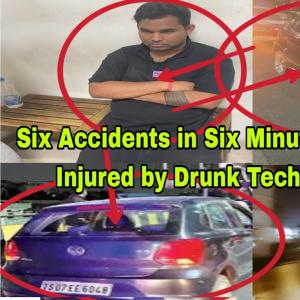 Drunk Hyderabad Techie Does 6 Accidents In 6 Minutes