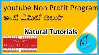 What Is Youtube Non Profit Program In Telugu Natural tu