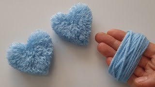 Easy Pom Pom Heart Making Idea with Fingers❤How to Ma