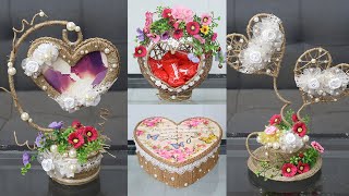 5 Jute Valentine's day sweet Couple Heart Craft Ideas from Scrap !