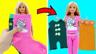 DIY BARBIE HACKS AND CRAFTS: Making Easy Clothes for Barbies Doll From Old Socks