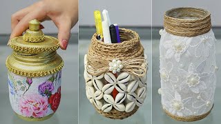 6 Super Easy Organizing and Decorative Craft Ideas from Old Glass Jar !