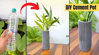 How to make a beautiful cement pot at home  DIY cement