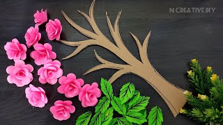 Best paper craft for home decor  Rose Paper flower wal