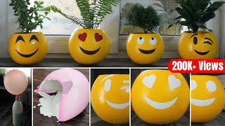 ये Planters बनाना है बड़ा मज़ेदार और आसान भी😃 | Unique Smiley Pots From Balloon And White Cement