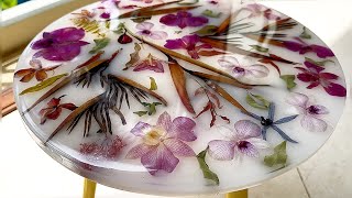 Resin Art Tutorial  Amazing white table made of flower